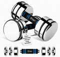 Versatile Steel Dumbbells: Ultracompact & Adjustable Chrome Weights for Home Workouts